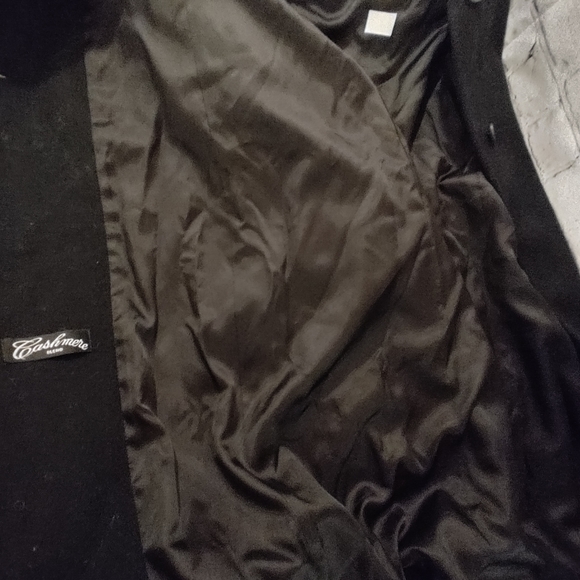 Steve by Searle Fur Trim Hood Long Coat Cashmere Blend Coat Size 10 Black - Picture 9 of 14